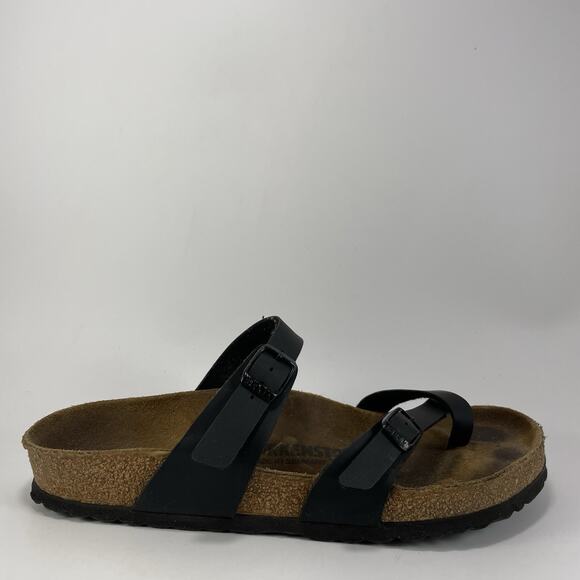 Birkenstock Mayari Toe Loop Sandals Womens Size 40 US Size 9-9.5 Black Leather - Picture 1 of 11